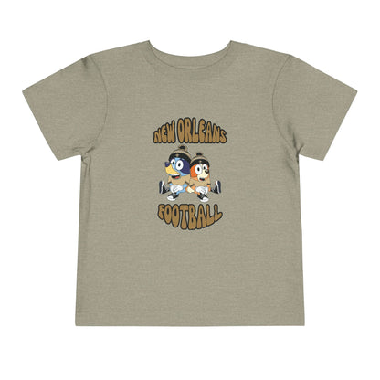 Toddler Bluey & Bingo Design Saints Football - Inspired T-Shirt