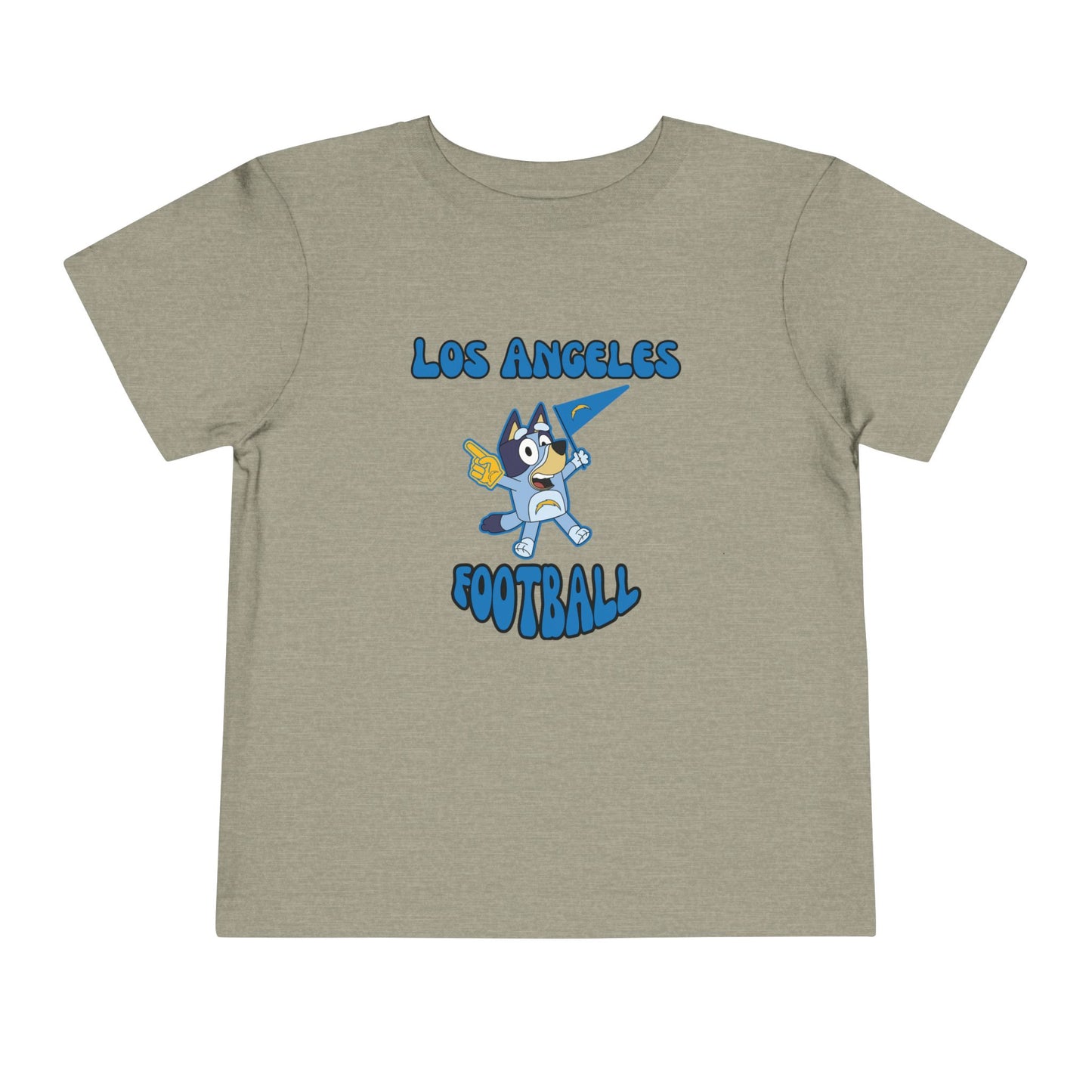 Toddler Bluey Design Las Angeles Chargers Football -Inspired T-Shirt