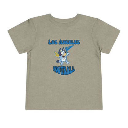 Toddler Bluey Design Las Angeles Chargers Football -Inspired T-Shirt