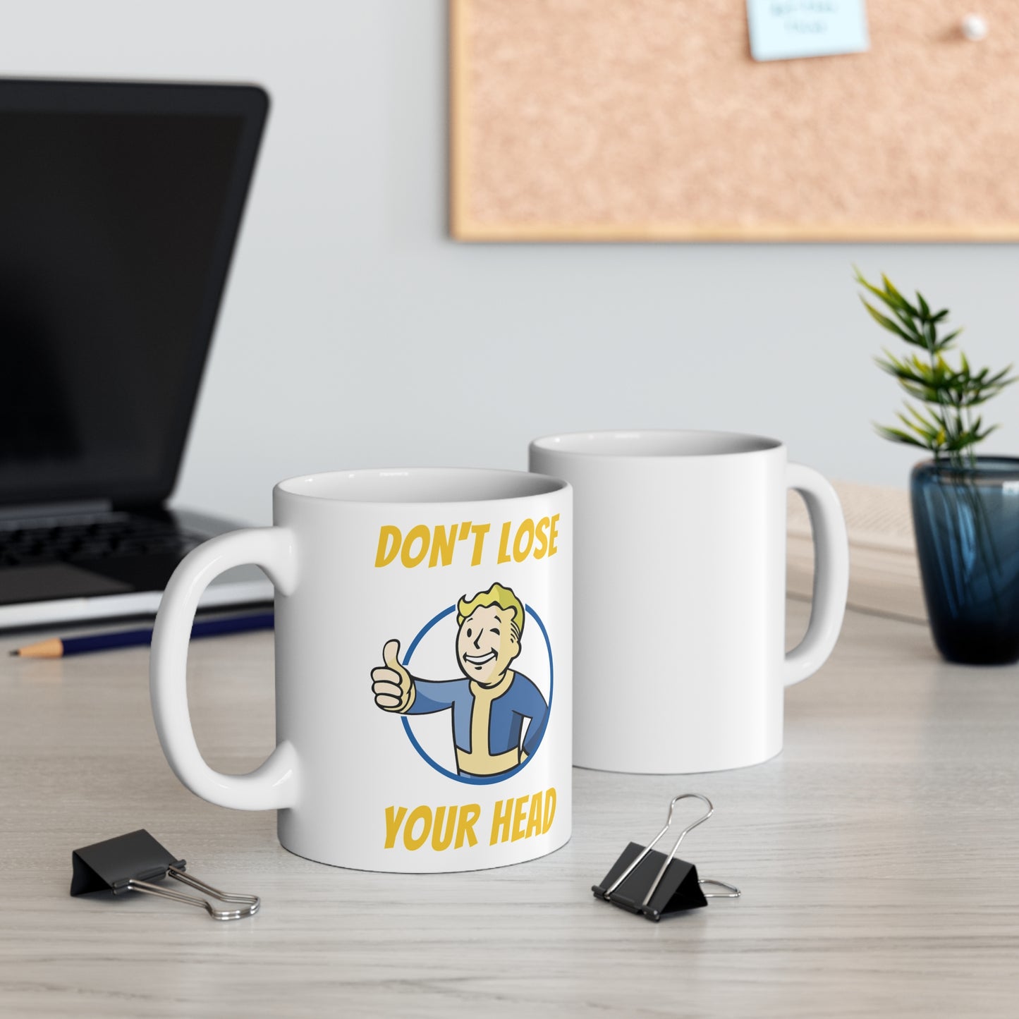 Fallout Mug - Don't Lose Your Head - 11oz White Ceramic Coffee Cup