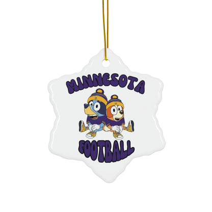 Holiday Ceramic Ornament - Bluey and Bingo Pro Football Inspired