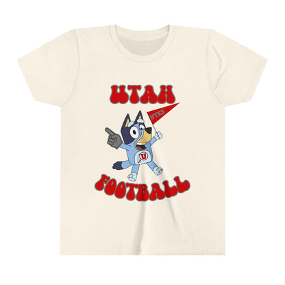 Customizable Bluey College Football Youth Tee-Shirt